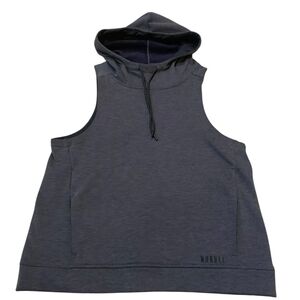 NOBULL Microplush Sleeveless Hoodie Sweatshirt Training Vest Black Gym CrossFit